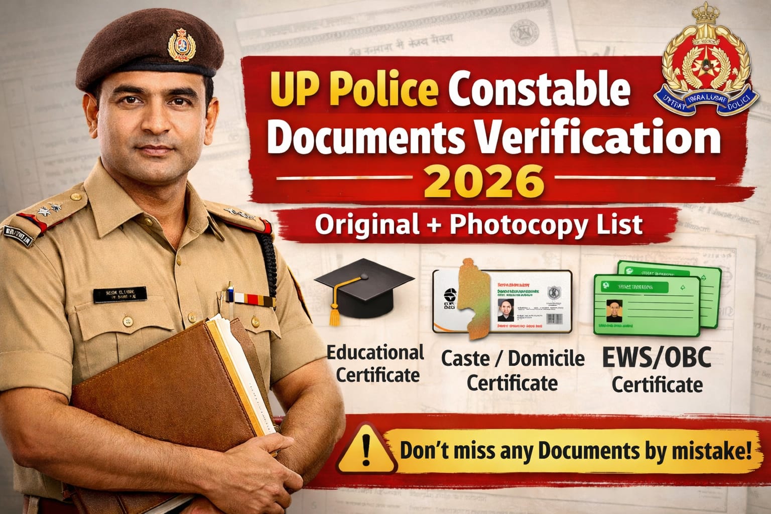 UP Police Constable Documents 2026